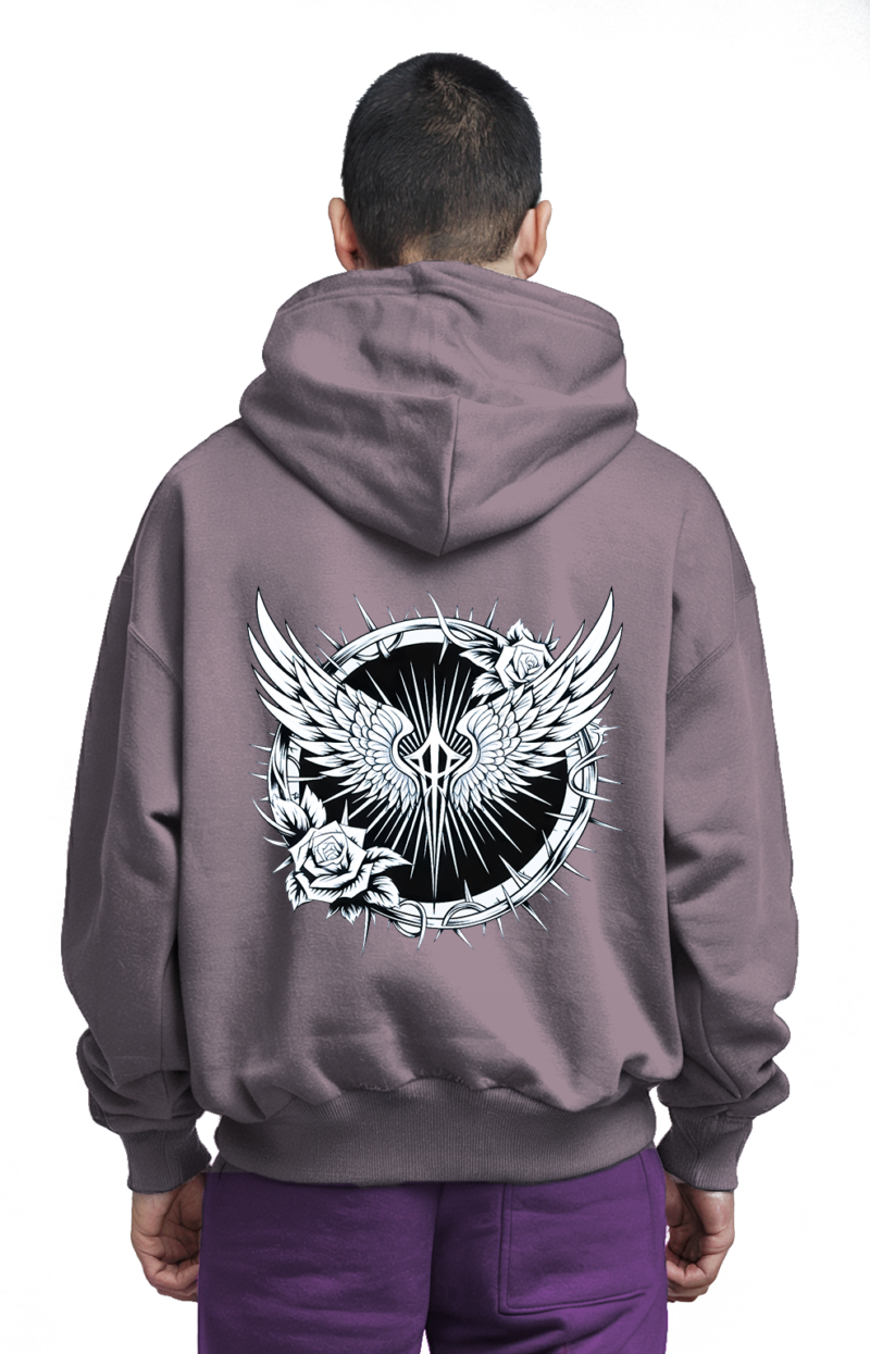 Gothic Angel Wings Premium Hoodie – 345 GSM Cotton - Image 12