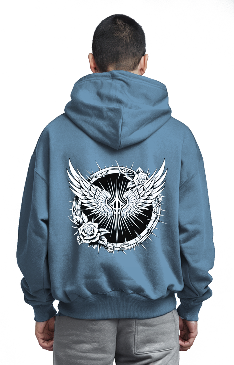 Gothic Angel Wings Premium Hoodie – 345 GSM Cotton - Image 14