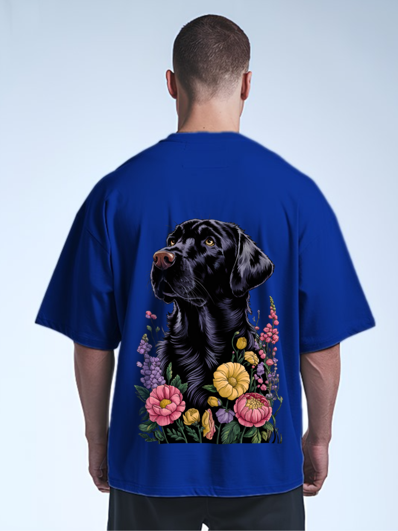 Santa Doggy With Floral Vibes Graphic T-Shirt - Image 6