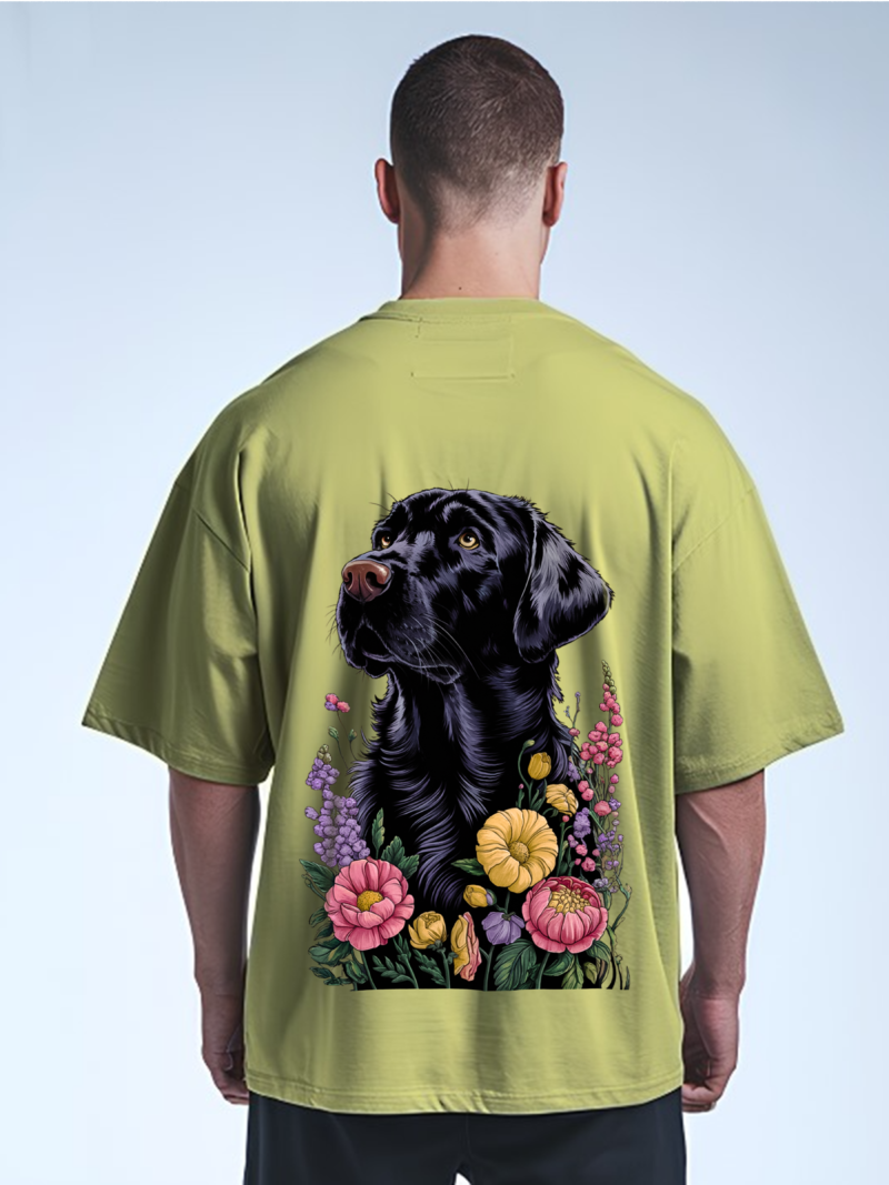 Santa Doggy With Floral Vibes Graphic T-Shirt - Image 8