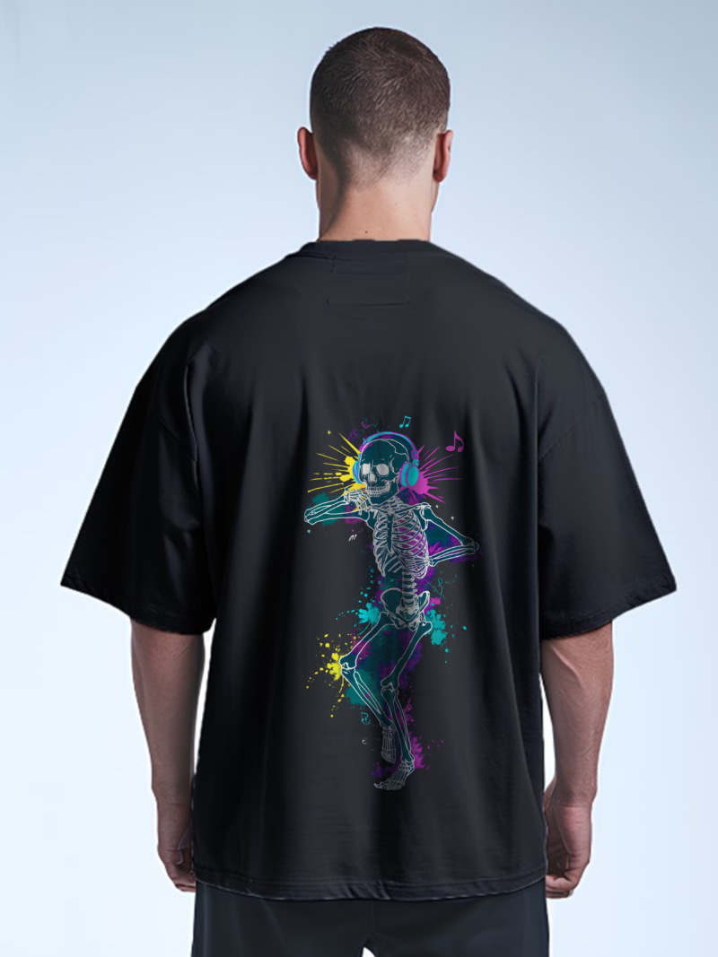 Rhythmic Skull Vibes Tee - Glow Motion Edition - Image 6