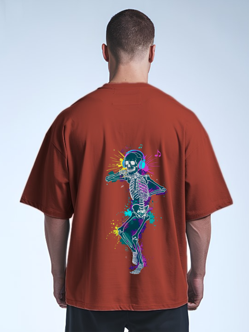 Rhythmic Skull Vibes Tee - Glow Motion Edition - Image 4