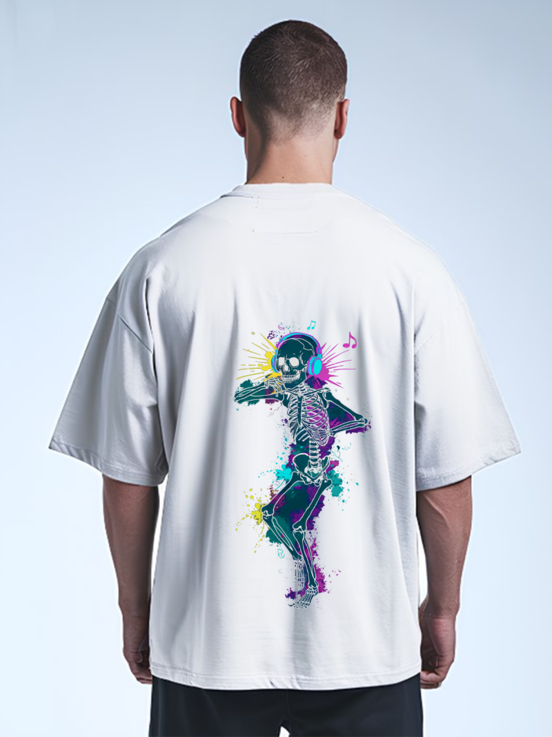 Rhythmic Skull Vibes Tee - Glow Motion Edition - Image 2
