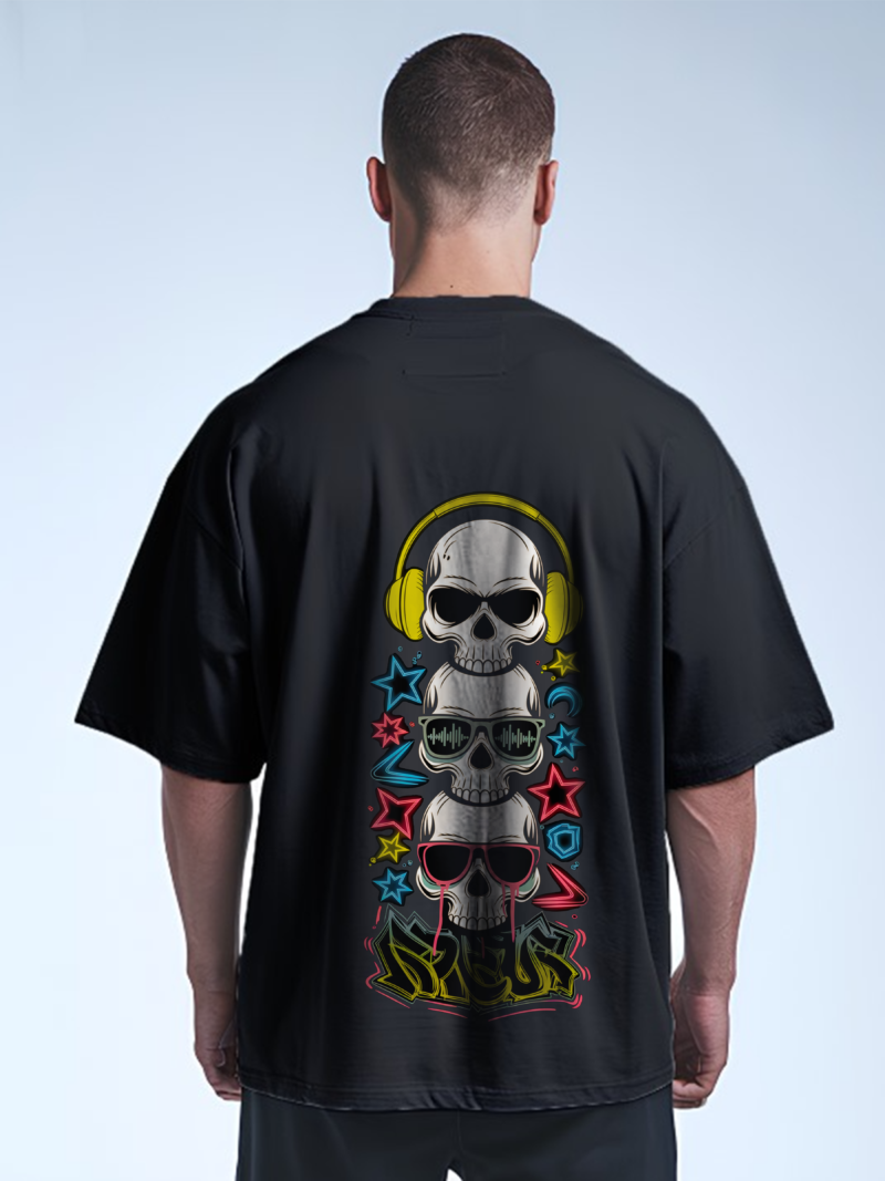 Cosmic Skull Beats Tee - Dual Dimension Design - Image 2