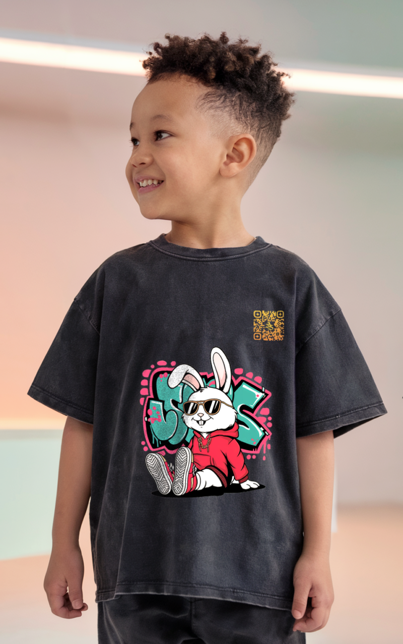 Panda Beats Kids' T-Shirt with Dual-Sided Urban Art